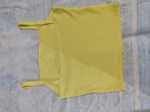 Yellow Button-Detail Tank Top