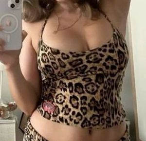 Animal Print Bustier Top