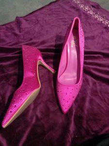 Pink Rhinestone Heels