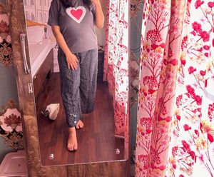 Gray T-shirt with Pink Heart