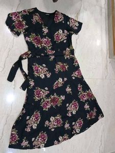 Midi Fit And Flare Wrap Dress