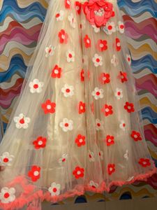 Floral Tulle Full Lenth Gown