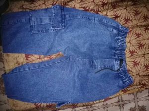 Stylish Blue Cargo Jeans minor damage
