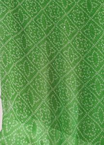 Lime Green Bandhani Saree