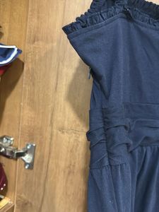 A pretty tiered navy blue dress