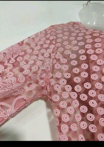 MAX Pink Sheer Top With Attached Camisole