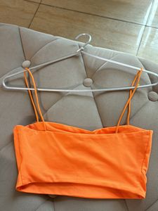Neon Orange Crop Top