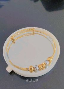 Gold Plated Bangle Set and lip liner pink shade