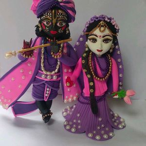 Radha Krishna Murti With Clay Craft