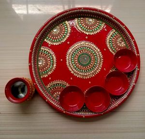 🪔Handmade Stainless Steel Pooja Thali Set🪔