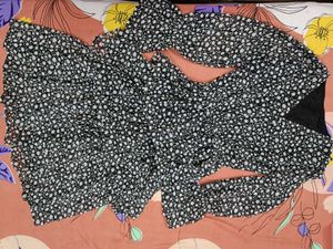 Patterned Black &amp; White Dress