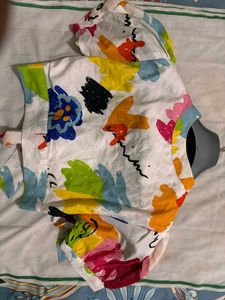 Funky Print Tie-Front Top