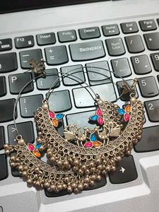 Ethnic Peacock Hoop Earrings