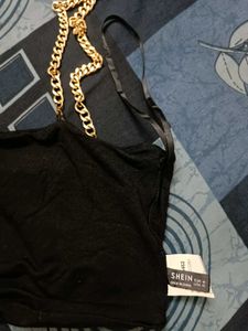 SHEIN MOD Chain Strap Crop Cami Top