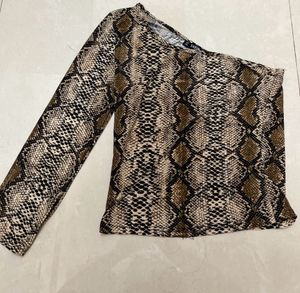 Off Shoulder Snake Print Top