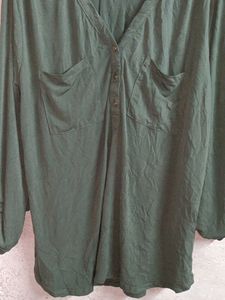 Olive Green Long Sleeve Blouse