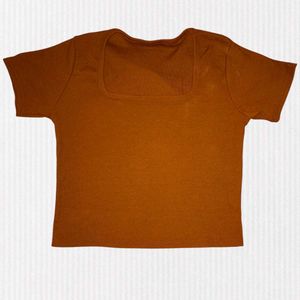 Brown Crop Top