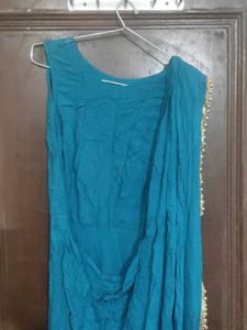 Elegant Teal Ethnic Gown saree style