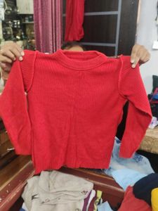 Red Knit Pullover