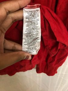 Adidas Red Long Sleeve Cotton Hoodie