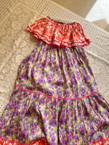 SOLEIL Floral Tiered Sleeveless Ruffle MAXI Dress