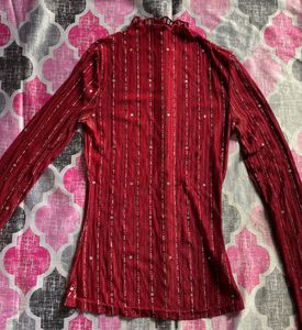 Y2K Red Mesh Top