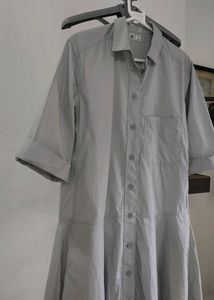 Uniqlo U Dropped Waist 3/4 Sleeve Shirt Dress