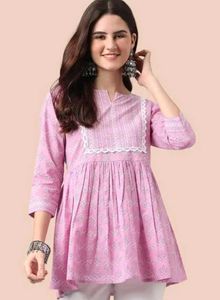 Pink Printed Kurta