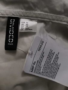 H&amp;M White Tie Up Dress