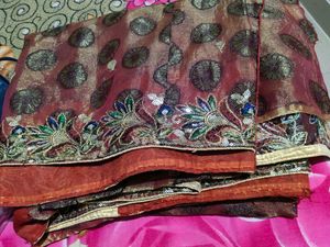 Shimmer Chocolate Saree