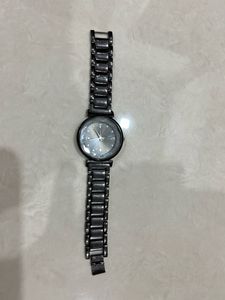 Ladies Black Metal Watch