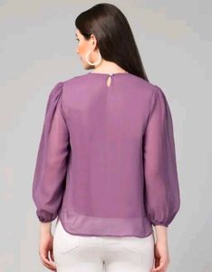 Purple Sheer Sleeve Top