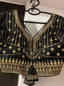 Beautiful Women Black Glass Sleeved Padded Blouse