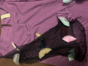 Purple Top With Beautiful Sleeves