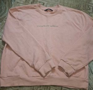 Peach Slogan Sweatshirt
