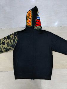 Bape camo sleeve full zip shark hoodie