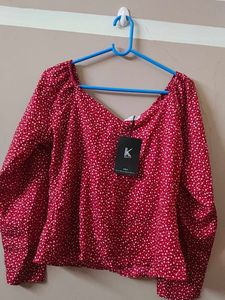 Kotty Graphic Print Sweetheart Neck Top XL