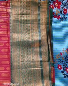 Red &amp; Gold Patterned Saree