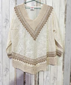 Boho Crochet Trim Tunic Kurti