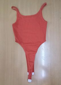 Sleeveless High Cut Sexy Orange Bodysuit Top