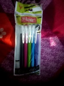 FLAIR EZEE CLICK BALL BLUE PENS