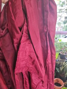 Ready to wear  Maroon Khadi Cotton Handloom Saree