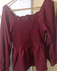 Elegant Long Sleeve Peplum Top