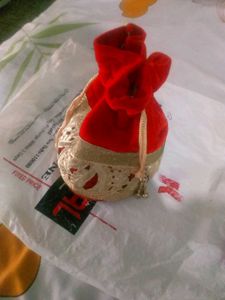 Red &amp; Gold Potli Bag