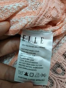 Peach Crochet Detail Tank Top