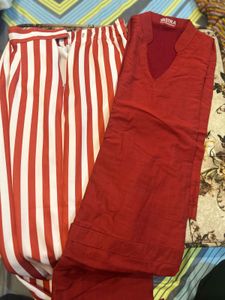 Red Stripped Co-ord Set