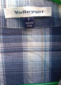 Imported Thin metallic Plaid Shirt Dress