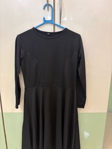 Black A-line Dress - With Belt Option