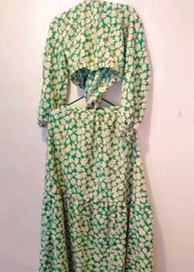 Women Fit And Flare Green Maxi/ Full Length Dress