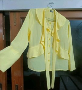 New Georgett  Yellow Women Top